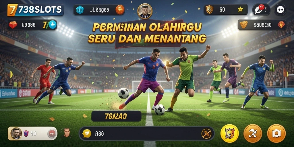 Tampilan gameplay 738SLOTS yang menampilkan berbagai olahraga seru.