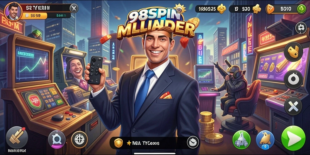 Screenshot utama 98SPIN menampilkan gameplay Tycoon yang menarik dan dinamis.