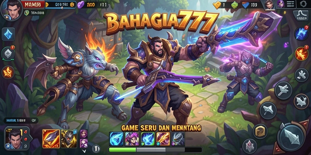 Tampilan gameplay seru di BAHAGIA777 dengan strategi tim.