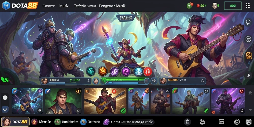 Tampilan gameplay DOTA88 yang menarik dengan berbagai lagu.