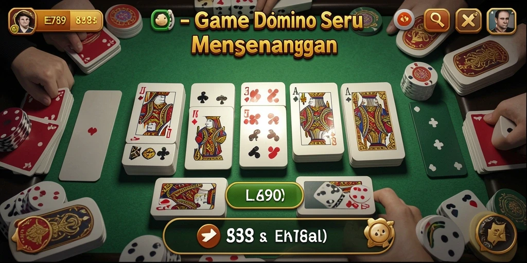 Tampilan screenshot permainan Domino yang menarik dan seru.