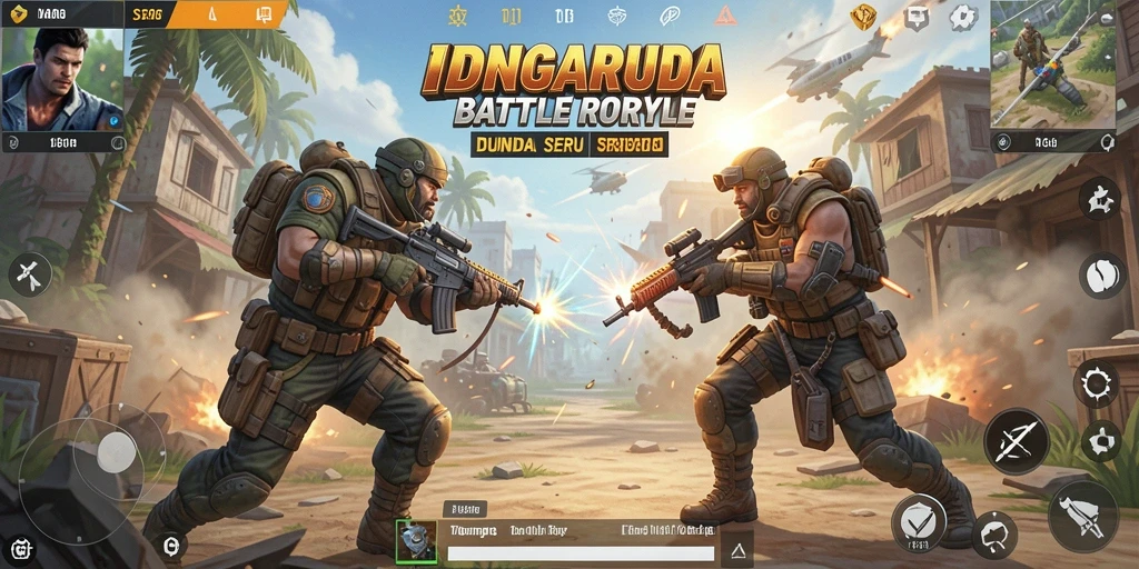 Tangkapan layar menampilkan aksi seru dalam game Battle Royale.