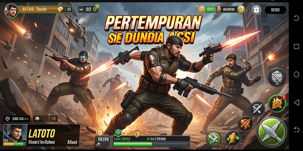 Tangkapan layar game LATOTO menampilkan aksi epik dalam pertempuran.