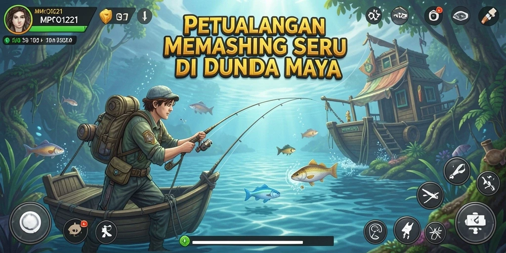 Screenshot MPO1221 menampilkan aksi memancing yang seru dan realistis.