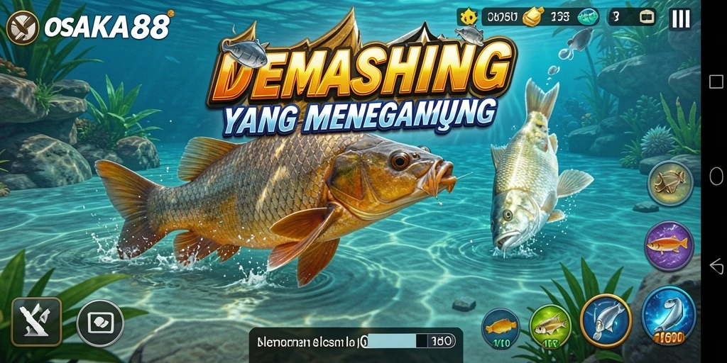 Tampilan gameplay OSAKA88 dengan aksi memancing yang dinamis.