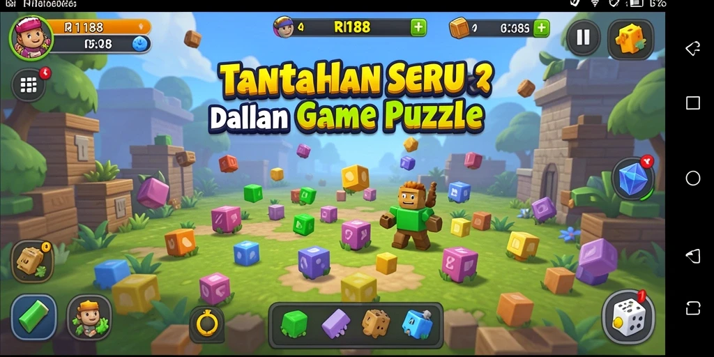 Tampilan gameplay Puzzle RI188 yang menegangkan dan penuh warna.