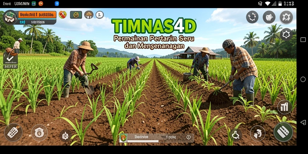 Tampilan gameplay menarik dari TIMNAS4D dengan aktivitas pertanian yang menyenangkan.