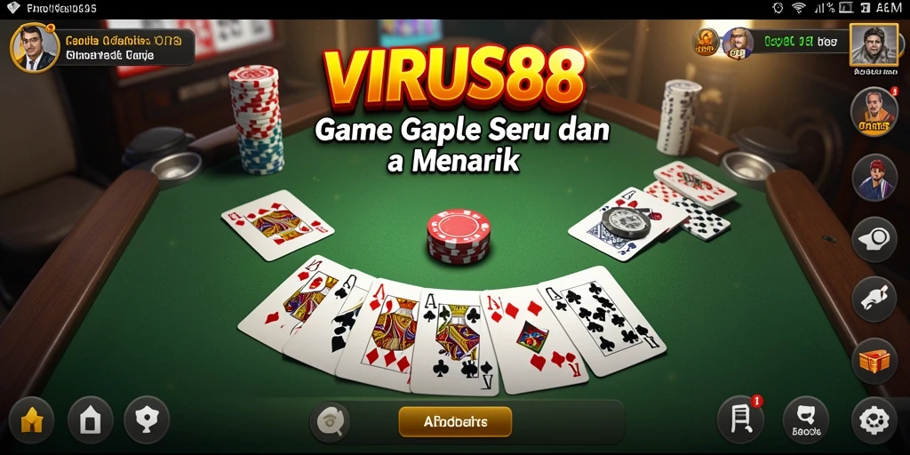 Screenshot gameplay VIRUS88 dengan suasana permainan Gaple yang seru.