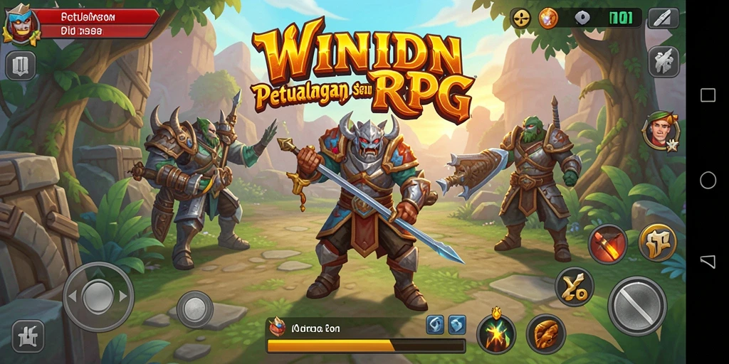 Tangkapan layar gameplay WINIDN menunjukkan aksi petualangan RPG yang mendebarkan.