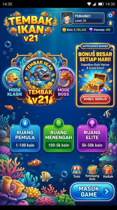 Tampilan antarmuka aplikasi v21 yang modern dan intuitif.